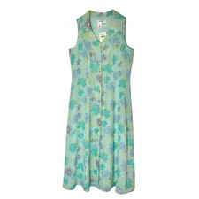 Coldwater Creek Vintage Blue and Green Floral Maxi Dress