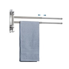 Bathroom Towel Rack SUS304 Stainless Steel Towel Rack, Adjustable 2 Arms Swivel