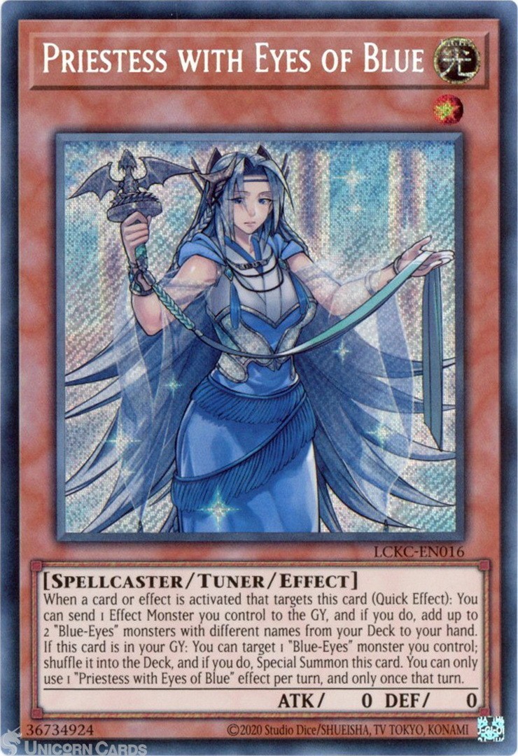 LCKC-EN016 Priestess with Eyes of Blue : Secret Rare UNL Edition Mint YuGiOh Car
