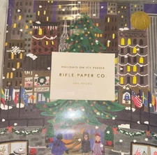Rifle Paper Co Holidays on Ice Shaped Puzzle 500 pieces 14.25 X 19.5 Inches New