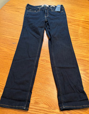 New Hollister Jeans Womens 9R Blue Dark Wash Low Rise Skinny stretch Denim 29x30
