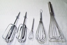 VINTAGE PAIR OF SUNBEAM MIXMASTER BEATERS & 3 WHISK MIXER/BEATERS READ!!!!