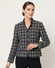 Basler Black & White Tweed Wool Blend Jacket ...