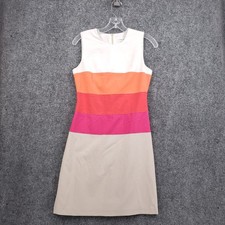 Calvin Klein Colorblock Shift Dress Womens 2 Multicolor Sleeveless Lined Stretch