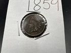 1859 1c Indian Head Cent Penny VG Details Environmental Damage Circulated SKU#B