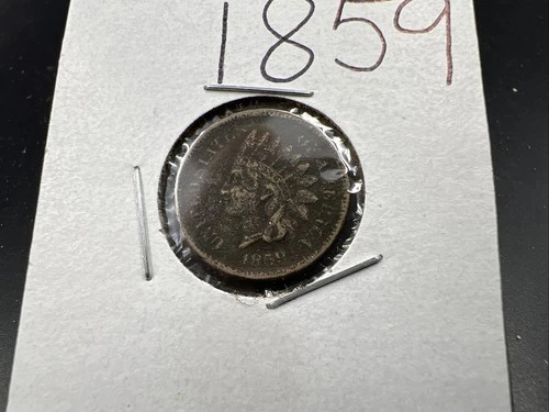 1859 1c Indian Head Cent Penny VG Details Environmental Damage Circulated SKU#B