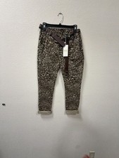 ITOO Leopard Print Pants Size S with Belt