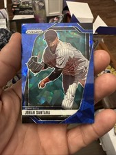 2025 Panini Prizm Johan Santana Blue Cracked Ice A-12