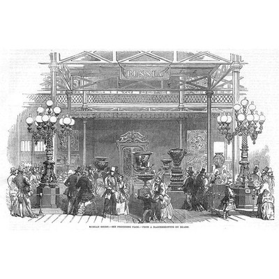 LONDON The Russian Court at the Great Exhibition - Antique Print 1851