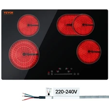 VEVOR 30 inch Built-in Electric Cooktop Radiant Ceramic Cooktop 4 Burners