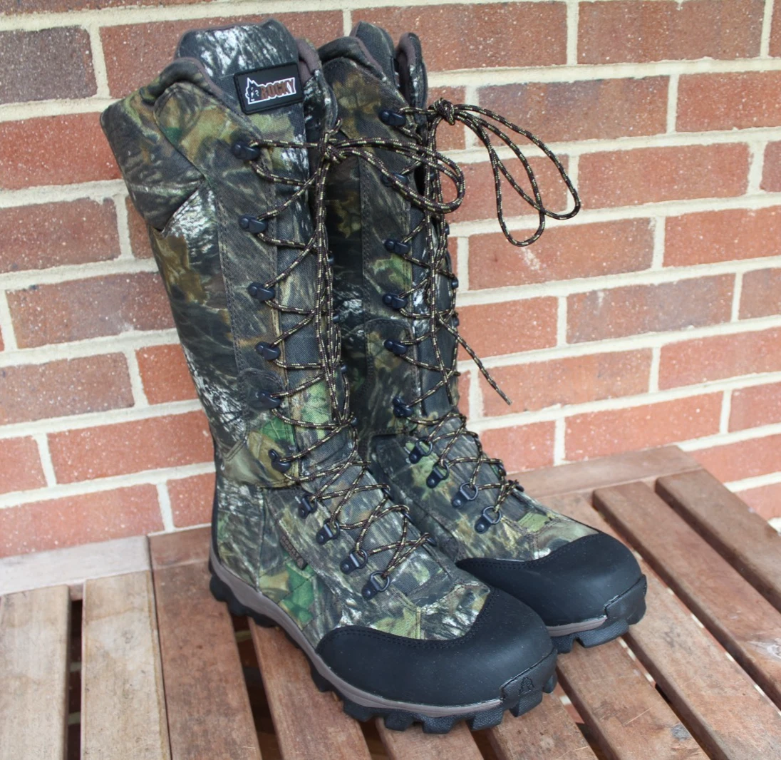 Bottes De Chasse ROCKY Homme 11.5 – Imperméables, Camouflage Marron, Isolées, Vintage