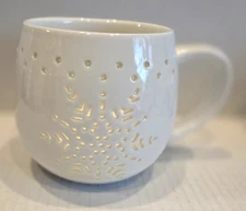 Fair Isle Snow Flake Cut out Stoneware Mug by St. Nicholas Sq. 23oz  NWOT