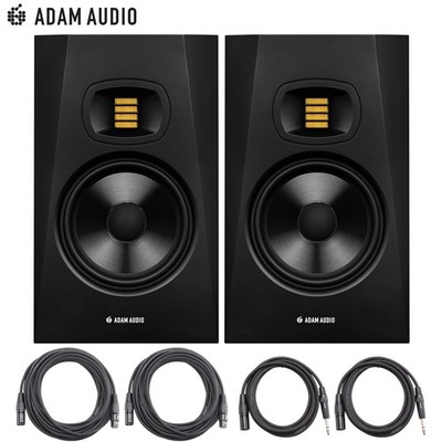 ADAM Audio T7V 7'' Studio Monitor (Pair) + 2x XLR Cable + 2x XLR to TRS Cable