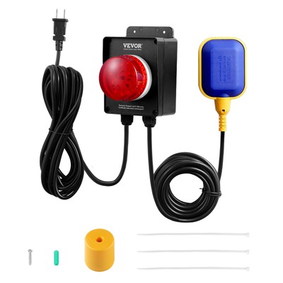 Sump Pump Alarm With 16.4ft Level Float Switch Loud Alarm LED Indicator