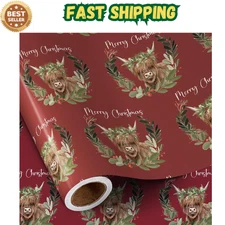 RUSPEPA Christmas Wrapping Paper Roll for Boys Girls, Mini Roll, Rustic Farmh