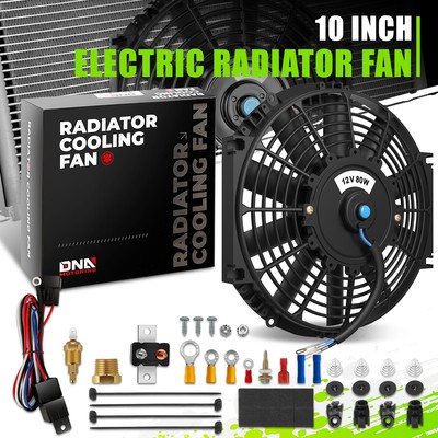 10inch Electric Radiator Slim Push Pull Cooling Fan 12V Relay Kit Mounting Kit