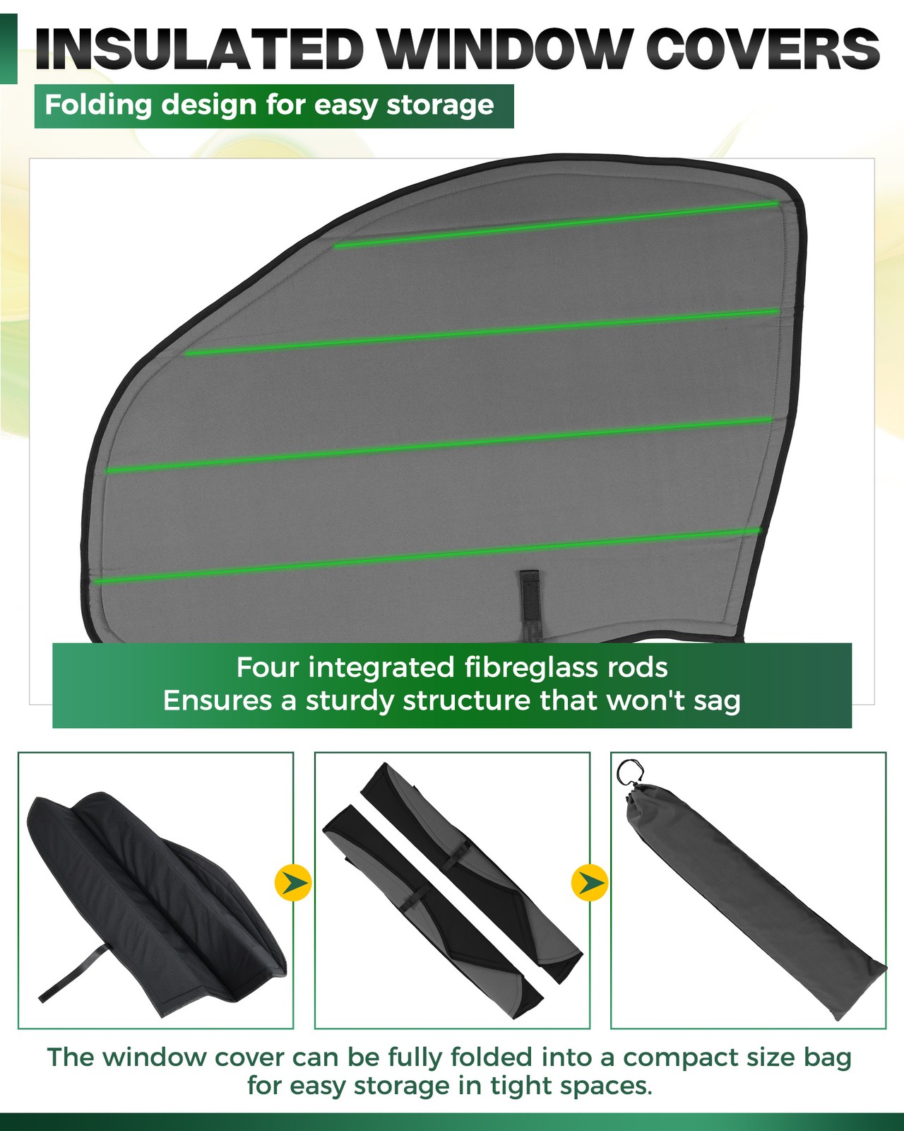 Van Window Covers for RAM Promaster 1500 2500 3500 2014+ Gray,Insulated Blackout thumbnail 3