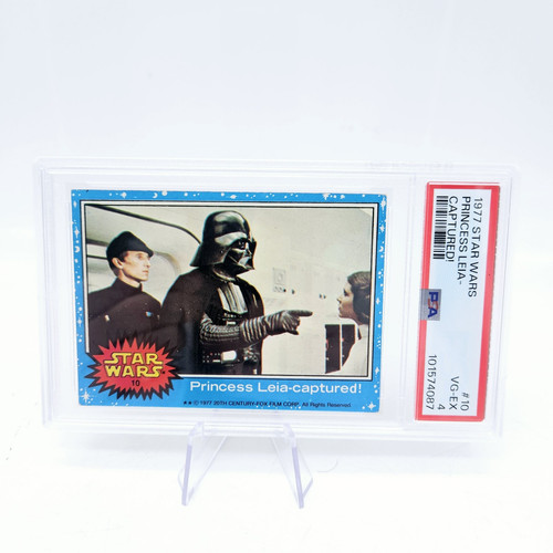 1977 Topps Star Wars #10 Princess Leia Captured Series 1 Blue Border PSA 4 - Picture 1 of 2