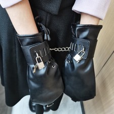 US Bondage Pup Paws Dog Gimp Mitts Gloves Padded Lockable Handcuffs Mittens BDSM