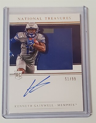 Kenneth Gainwell 2021 National Treasures Collegiate Rookie Patch Auto #51/99