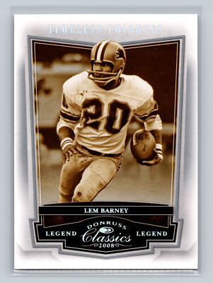2008 Donruss Classics Legend Timeless Tributes Silver /100 Lem Barney #141 Lions