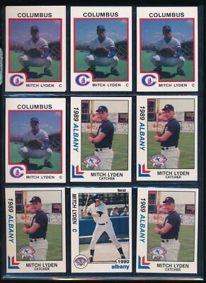 Lot (10) Mitch Lyden 1989 Yankees #14 1987 ProCards #28 1990 #11 (GY73) SWSW7