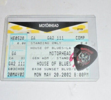Motorhead Hard Metal Rock Band Concert Ticket Guitar Pick Card Overkill Sleep I