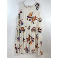 Old Navy Dress Womens Smocked A Line Floral Belted Keyhole Back Size XXL