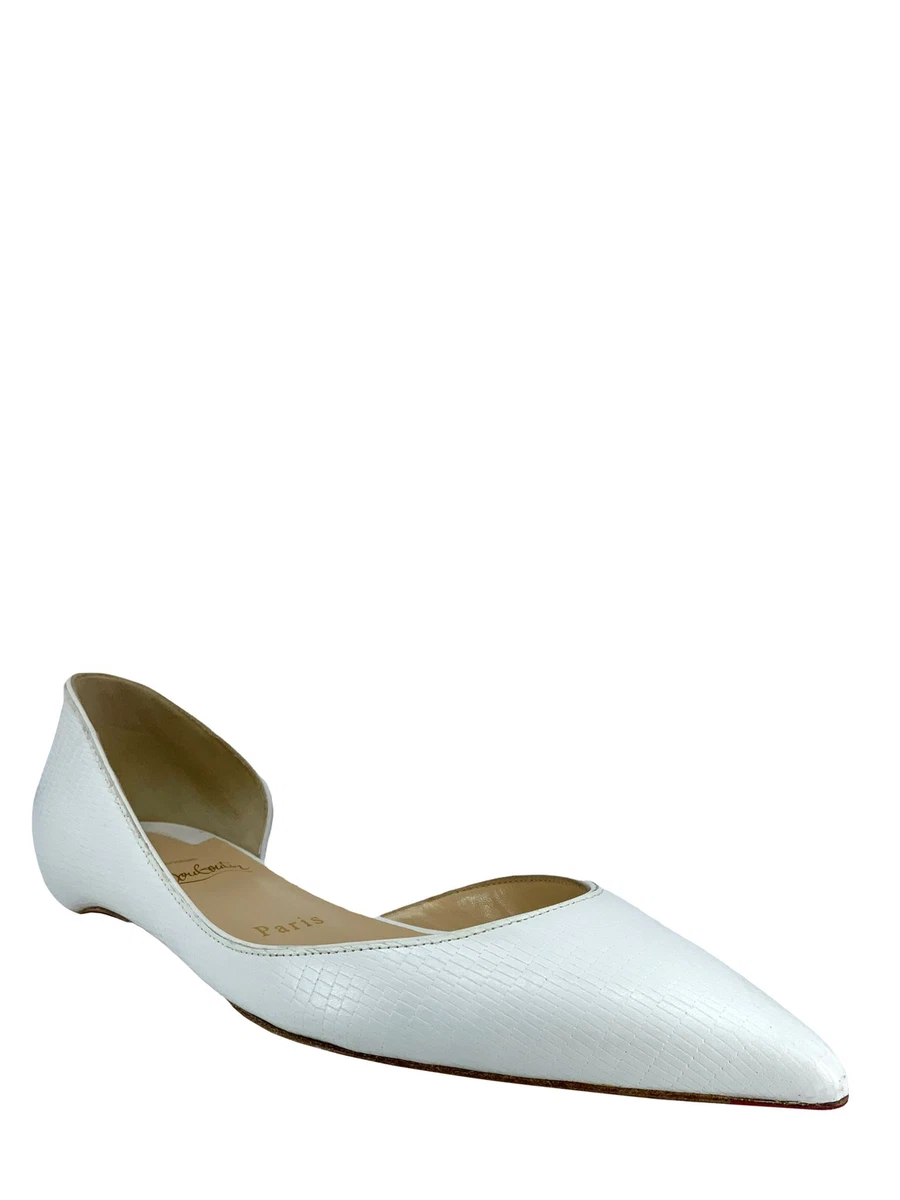 Christian louboutin deals white flats