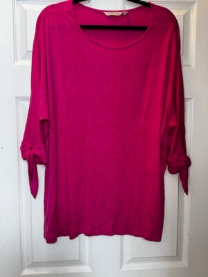 SOFT SURROUNDINGS 2X SS Raspberry Magenta Pink Tunic Shirt Top Plus Size  EUC