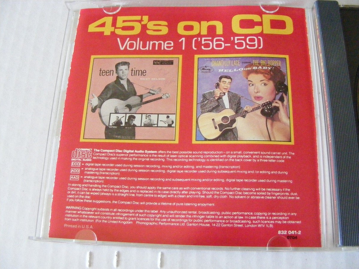 45's On CD Vol 1 56-59 1987 & Vol. III 66-69 1988. 2 CD's In