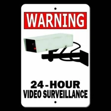 24 Hour Video Camera Surveillance Security Sign / Decal  S0007 / Magnetic Sign