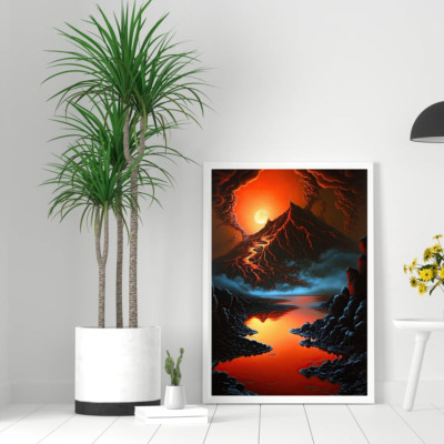 Fantasy Cave View Painting Wall Art poster Choose your Size
