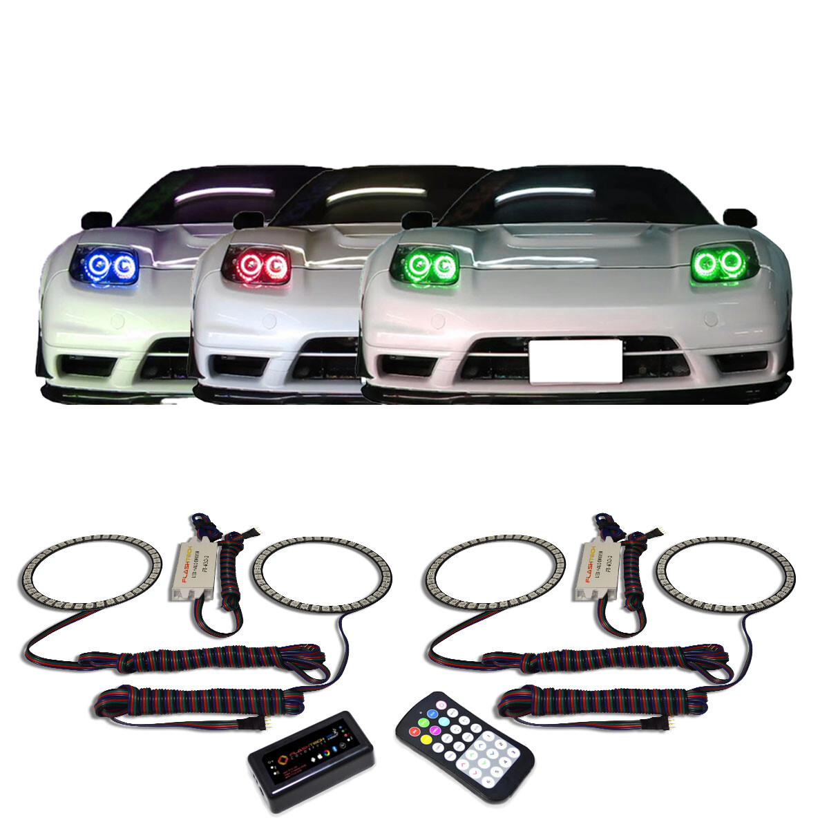 RGB Multi Color Bluetooth Headlight Halo kit for Acura NSX 02-05