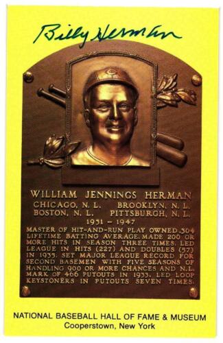 Autographed HOF Postcard - Billy Herman  Chicago Cubs (deceased, 1992) - Afbeelding 1 van 1