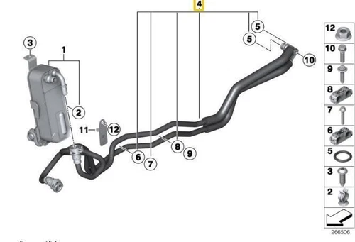 1*17227604979 Fit For BMW F20 F30 F21 Transmission Oil Cooler Line Hose - Picture 3 of 4