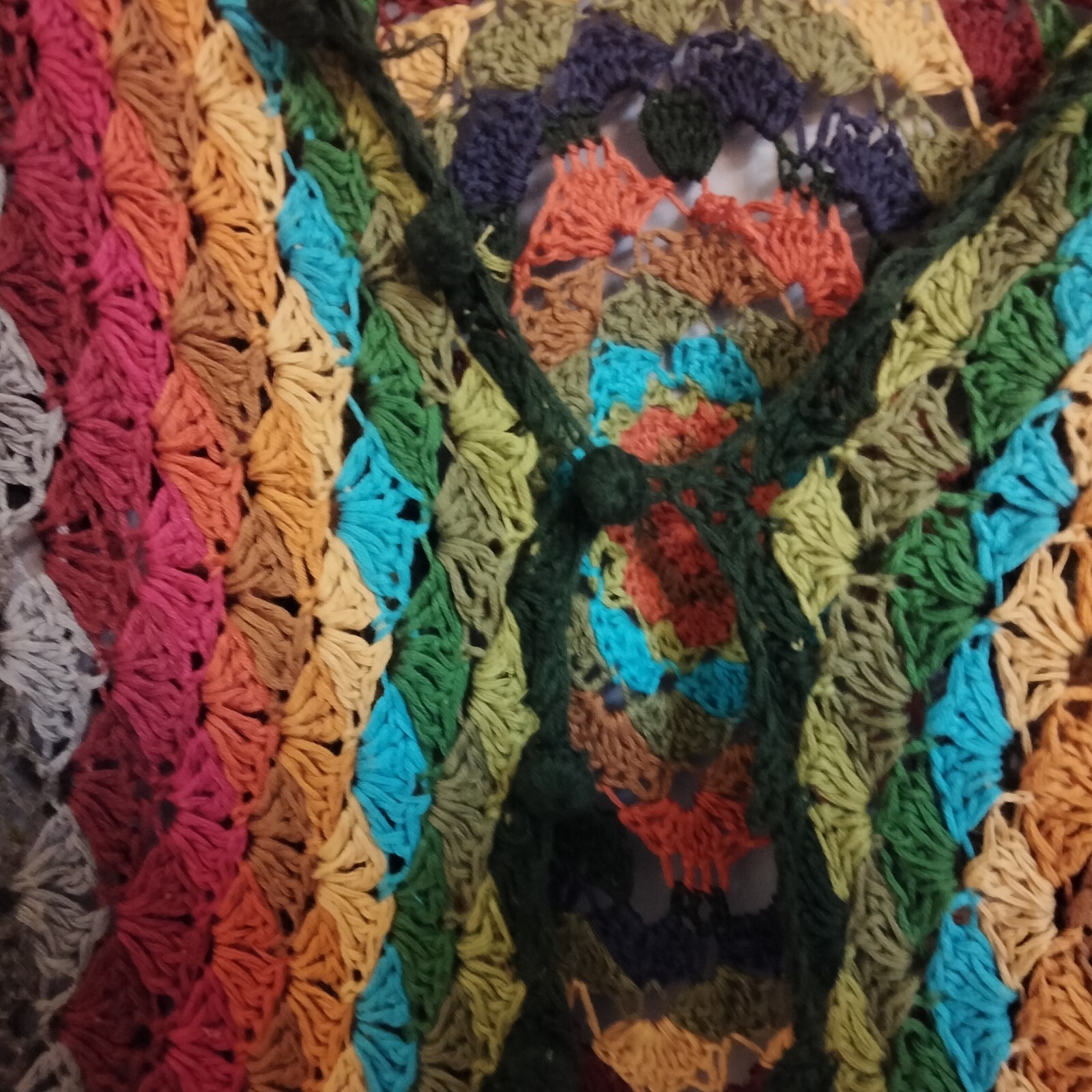 Women's Crochet Colorful Maxi Sweater Small - image 7