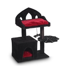 Gothic Cat Tree - 28in Cute Cat Tree with Regal Throne Bed, Spacious Cat cond...