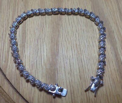 Geschlechtsneutrales 7-1/2'' langes 100 % weißes Messing diamantgeschliffenes Armband