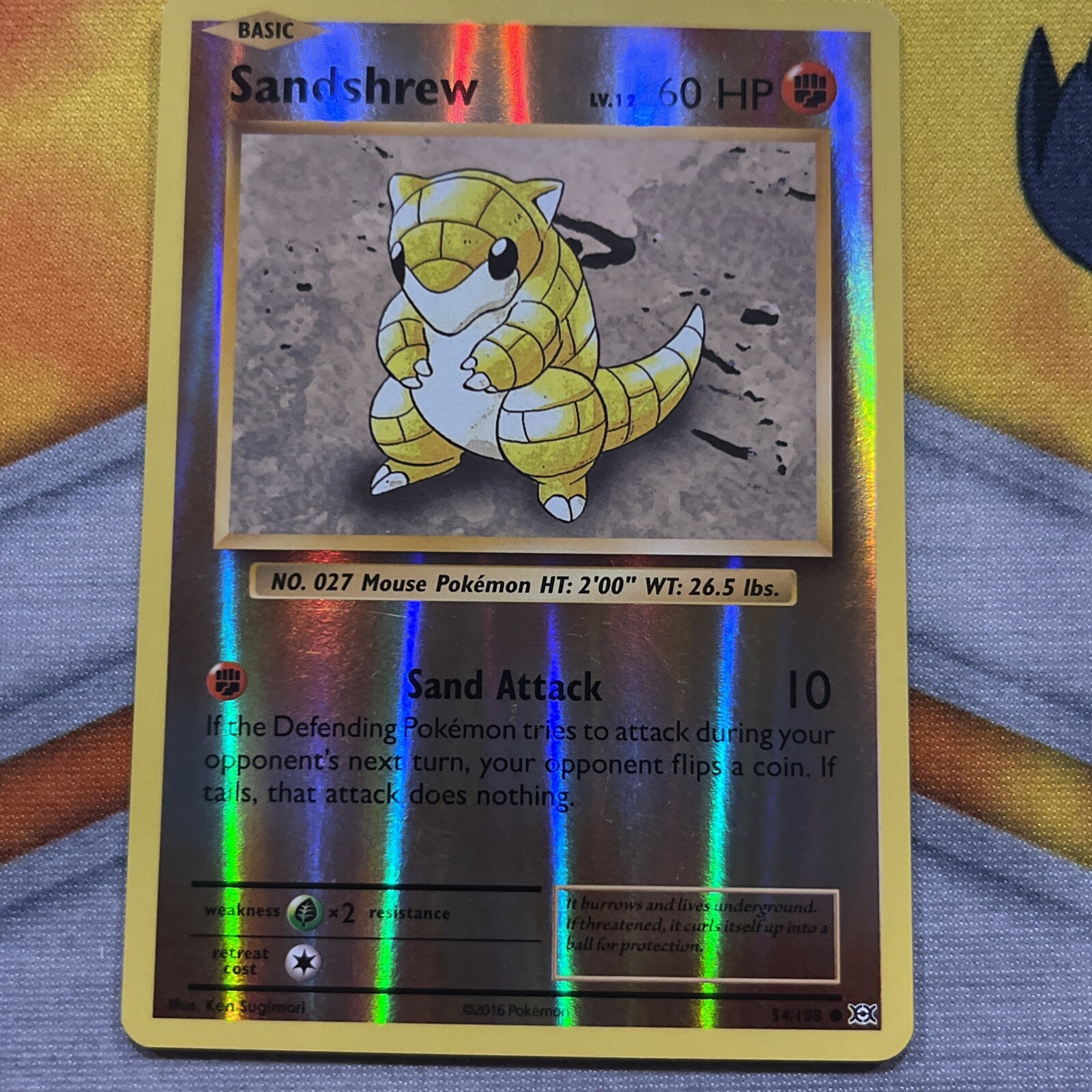 Sandshrew 54/108 Reverse Holo Common XY Evolutions Pokemon TCG