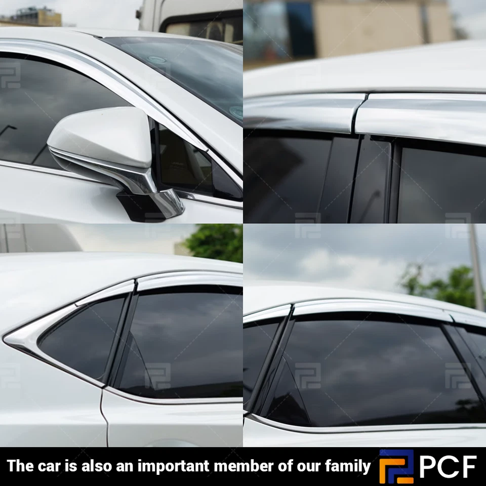 Visera de ventana para sol protector de lluvia ventilación cubierta para Lexus NX300 300h 2015-21 cromada Foto 4 de 4