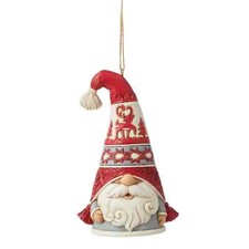 NIB JIM SHORE HEARTWOOD CREEK NORDIC NOEL GNOME w FLAPS HAT ORNAMENT 6012895