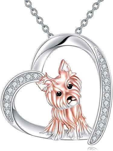 Gemshine Kette Mit Anhänger Yorkshire Terrier Hund, 925 Silber, Made In Spain S0t8l0ba
