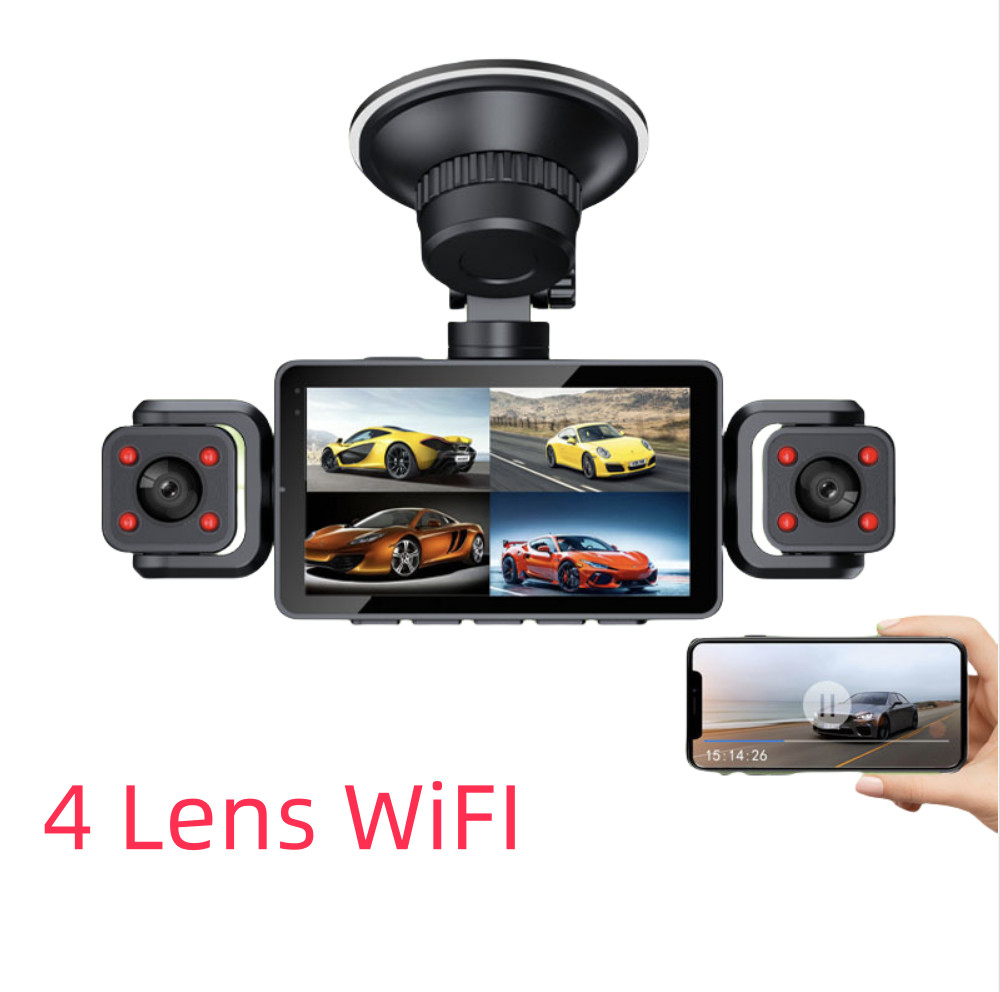 Wifi Car DVR Video Recorder Camera 4 Channel Dash Cam Night Vision G-Sensor