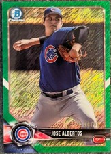 2018 TOPPS BOWMAN CHROME 1st Green Shimmer Refractor Jose Albertos /99 Cubs #BCP