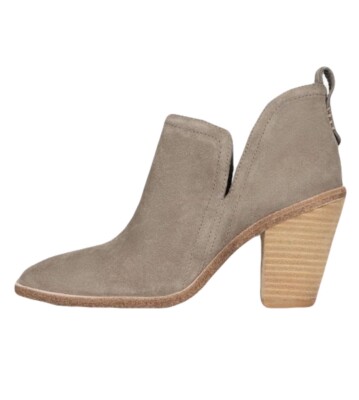 Jeffrey Campbell Womens Size 6 Taupe Suede Rosee Block Heel Ankle Bootie EUC