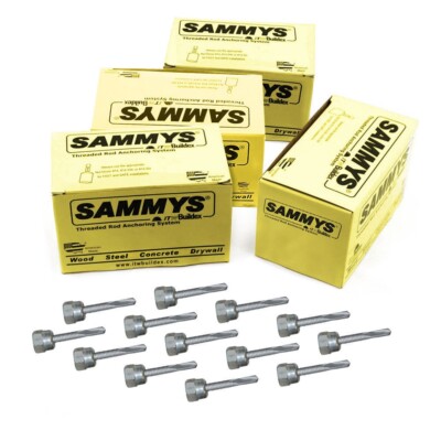 Sammys DST 100 1/4 Inch Vertical Thread Rod 1/4-14 x 1 Inch Screw Steel 100Piece