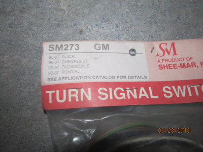 Shee-Mar SM273 Turn Signal Switch Buick Chevy Oldsmobile Cadillac