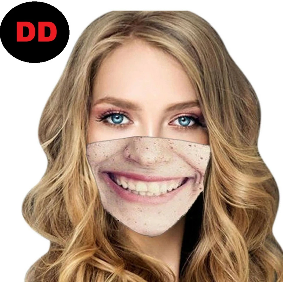 7 Pcs Halloween Party Funny novelty Human face Mask Protection Washable - Image 2 of 4