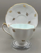 VINTAGE QUEEN ANNE BONE CHINA FOOTED CUP AND SAUCER SET #5365